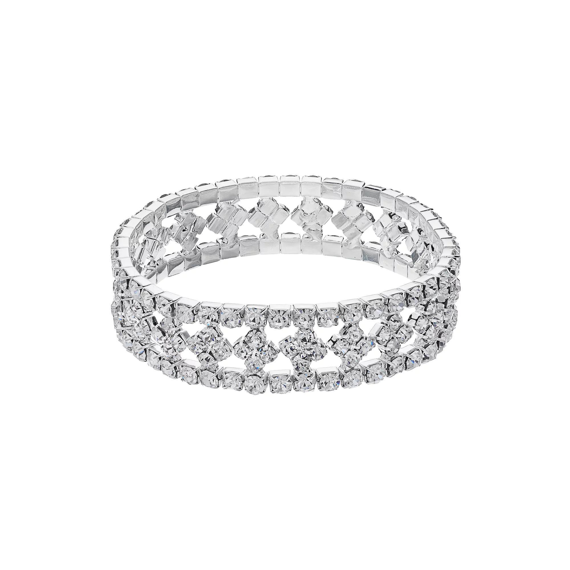 Vieste Multi Row Stretch Bracelet, Women's, Silver Tone Product Image