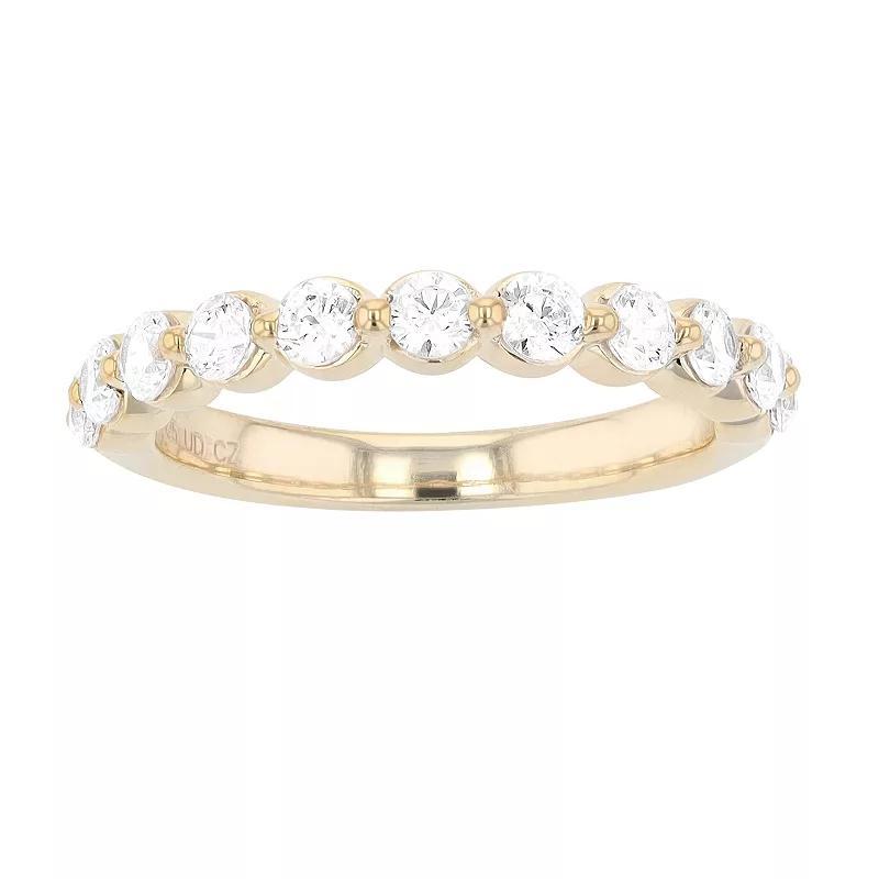 Diamond Brilliance 14K Gold 1 Carat T.W. Lab-Grown Diamond Floating Wedding Band, Womens Yellow Gold Product Image