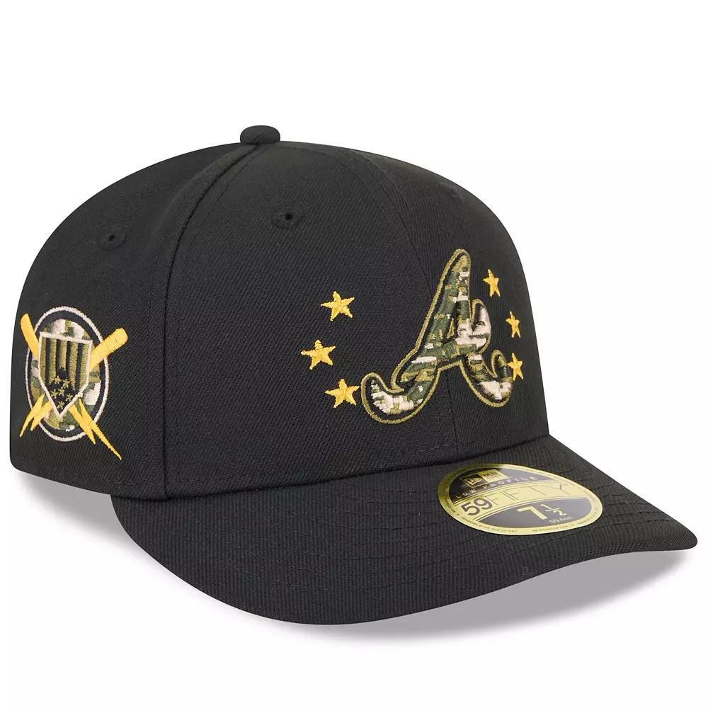 Men's New Era  Black Atlanta Braves 2024 Armed Forces Day Low Profile 59FIFTY Fitted Hat, Size: 7 1/4 Product Image