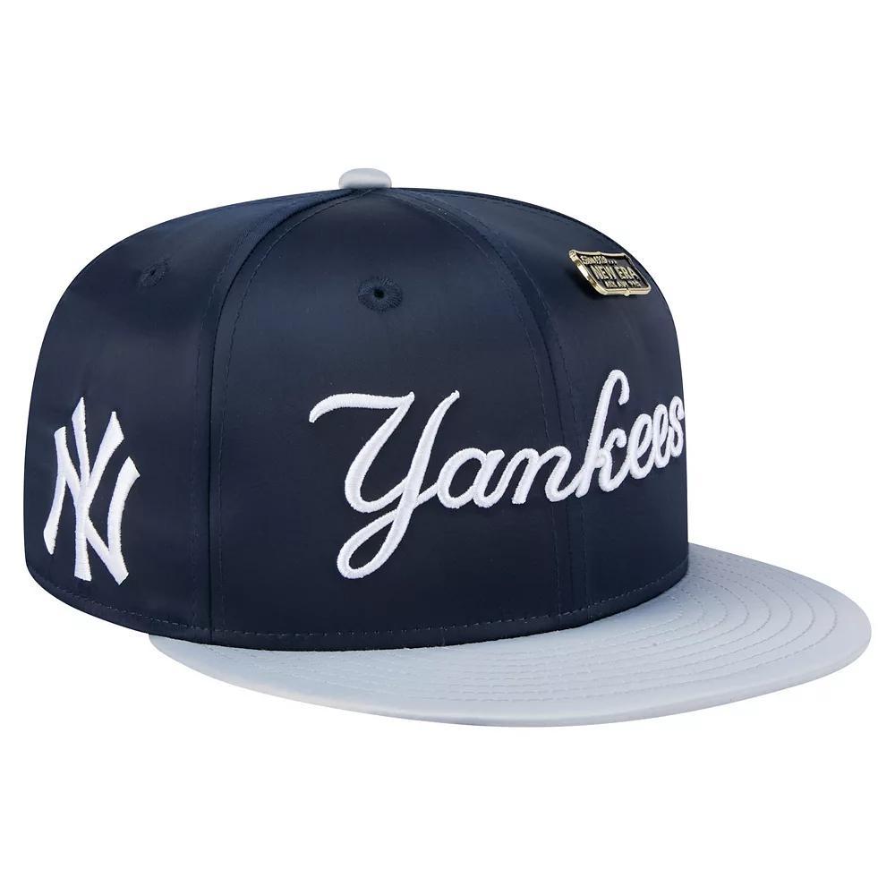 Men's New Era Navy/Gray New York Yankees Satin 59FIFTY Fitted Hat, Size: 6 7/8, Blue Product Image
