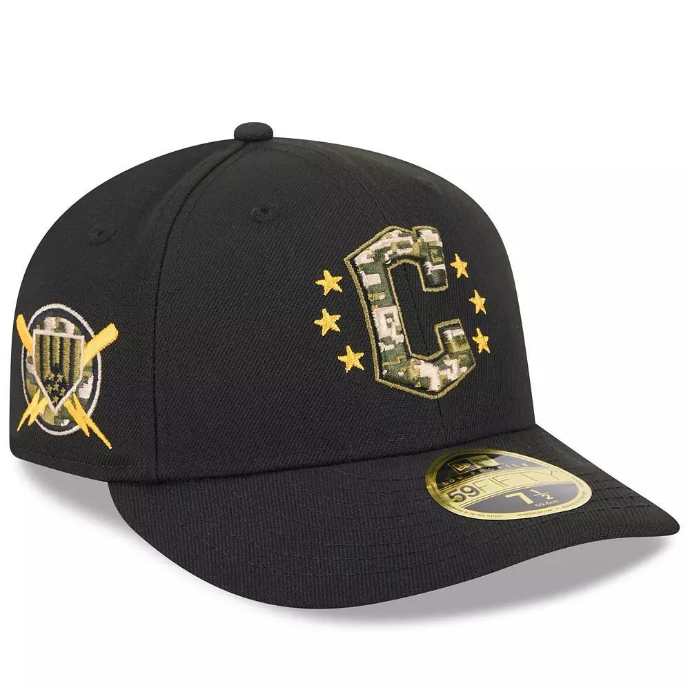Men's New Era  Black Cleveland Guardians 2024 Armed Forces Day Low Profile 59FIFTY Fitted Hat, Size: 7, Grd Black Product Image