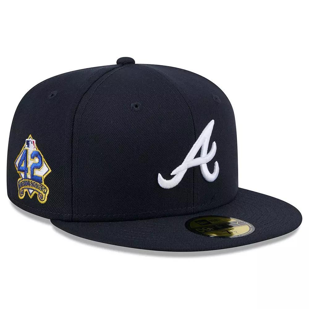 Men's New Era  Navy Atlanta Braves 2025 Jackie Robinson Day 59FIFTY Fitted Hat, Size: 7 7/8, Blue Product Image