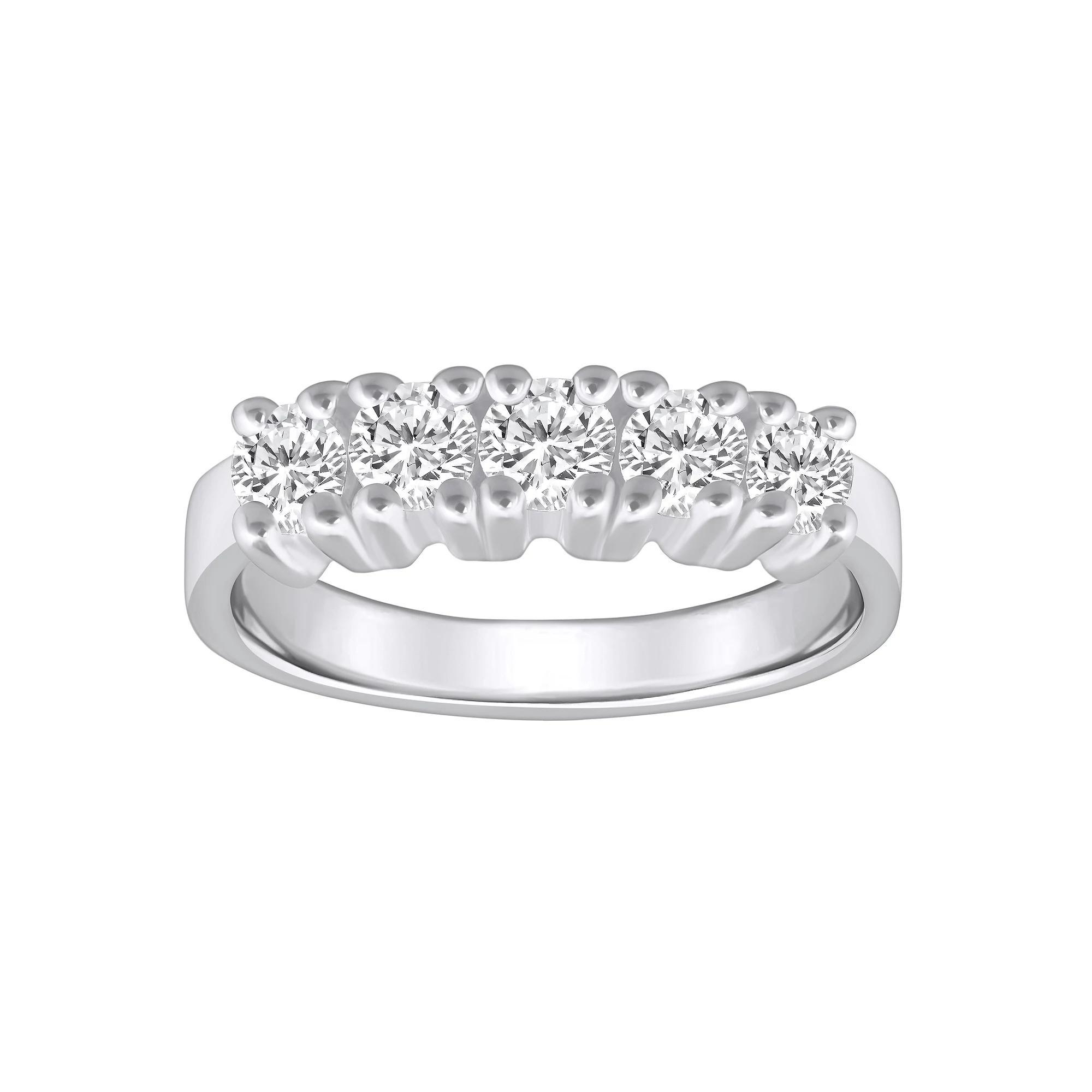 Alyson Layne 14k Gold 1 Carat T.W. Diamond 5-Stone Wedding Ring, Women's, Size: 6, White Product Image