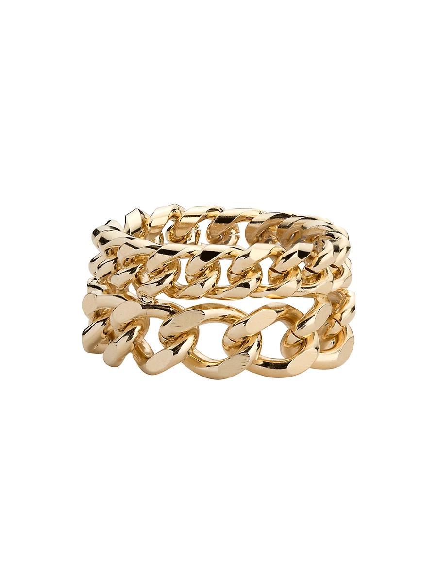 Womens Dean 10K-Gold-Plated Double-Band Ring Product Image