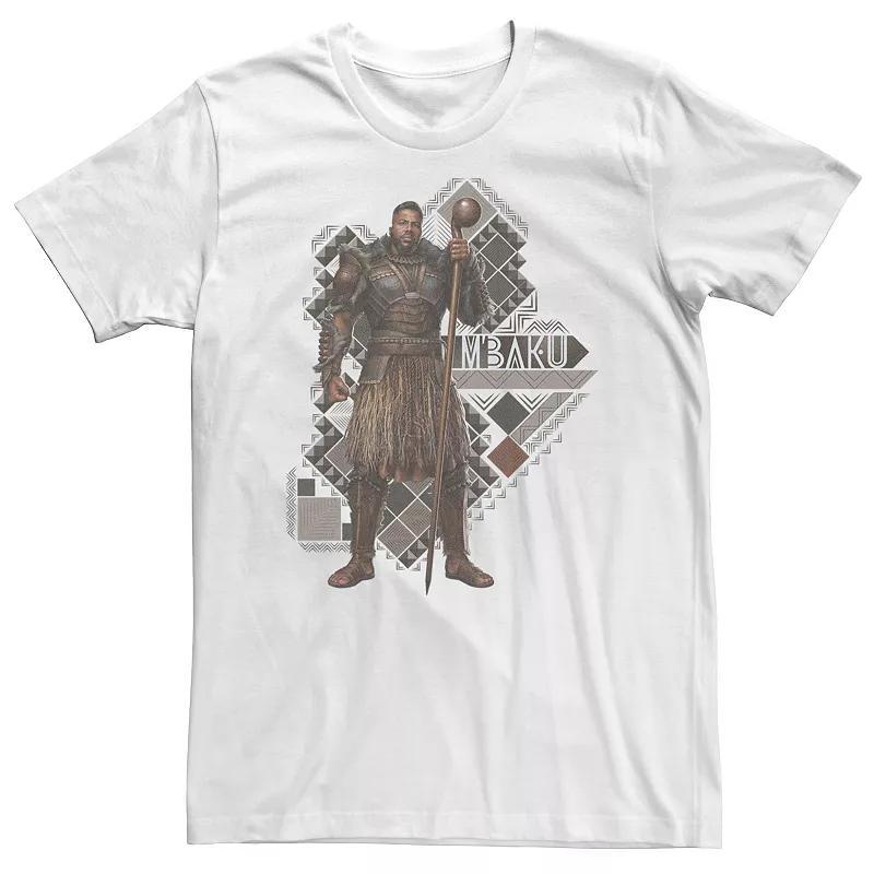 Big & Tall Marvel Wakanda Forever Lord Mbaku Geometric Pattern Tee, Men's, Size: 5XL, White Product Image