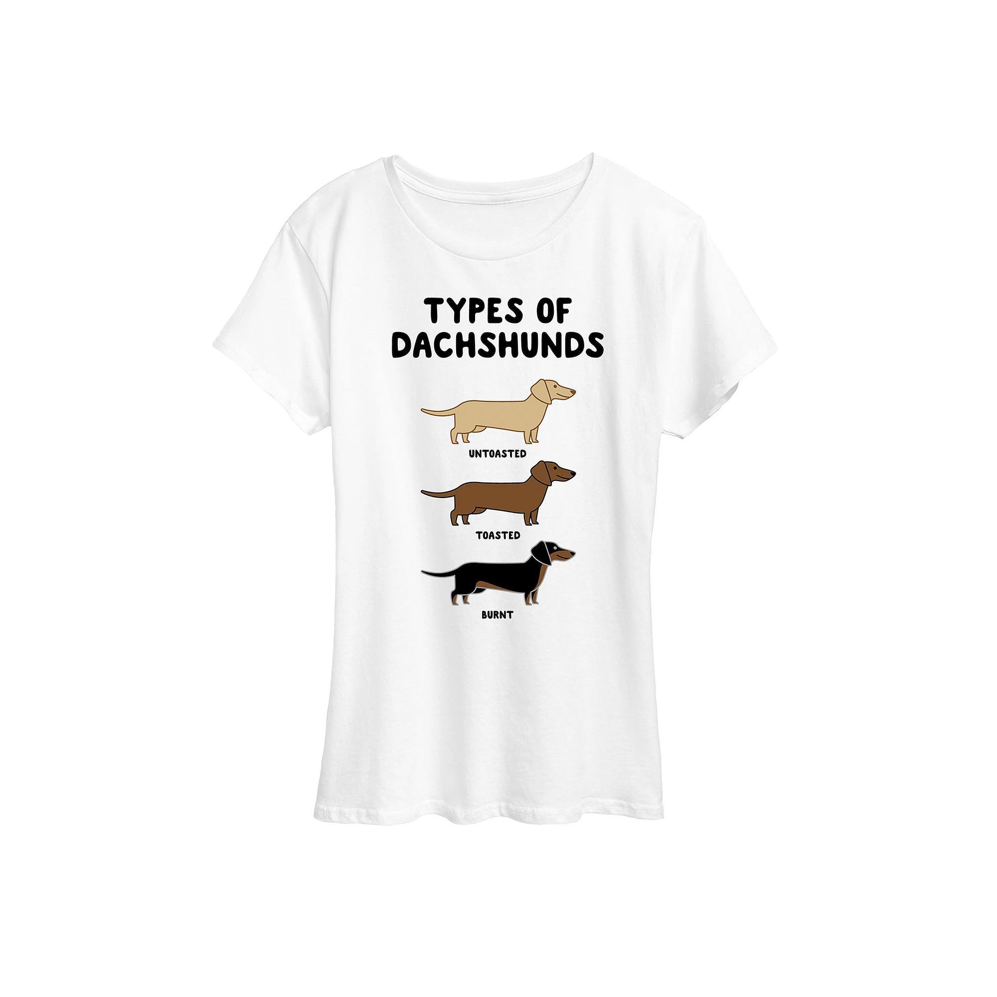 Womens Types Of Dachshunds Graphic Tee Product Image