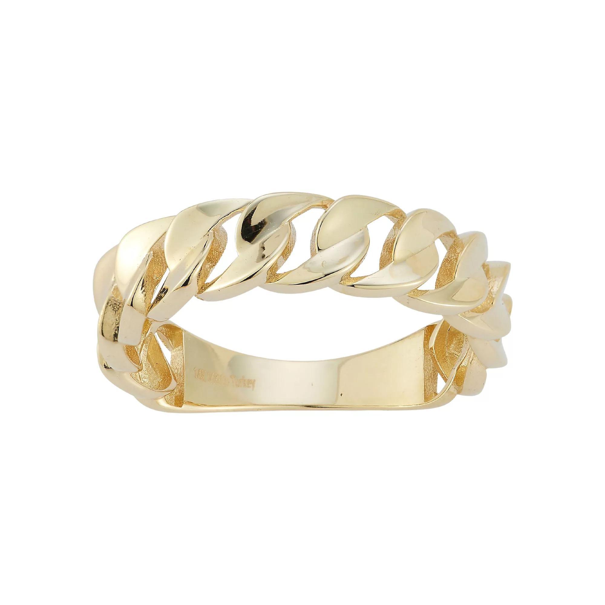 LUMINOR GOLD 14k Gold Chain Link Ring, Women's, Size: 8 Product Image