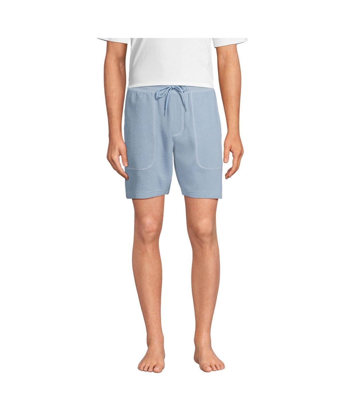 Men's Lands' End Waffle Pajama Shorts, Size: Small, Gray Grey Product Image