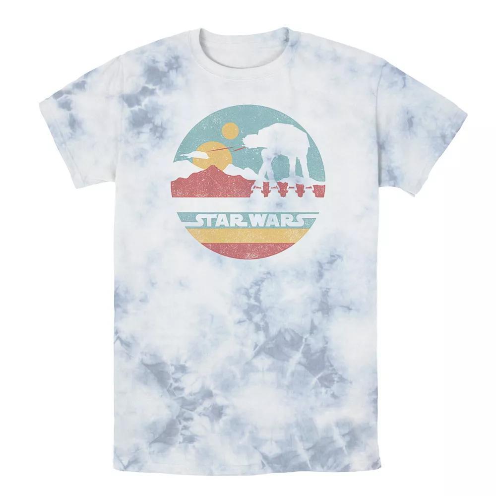 Men's Star Wars AT-AT Silhouette Title Logo Circle Tee, Boy's, Size: Small, White Blue Product Image