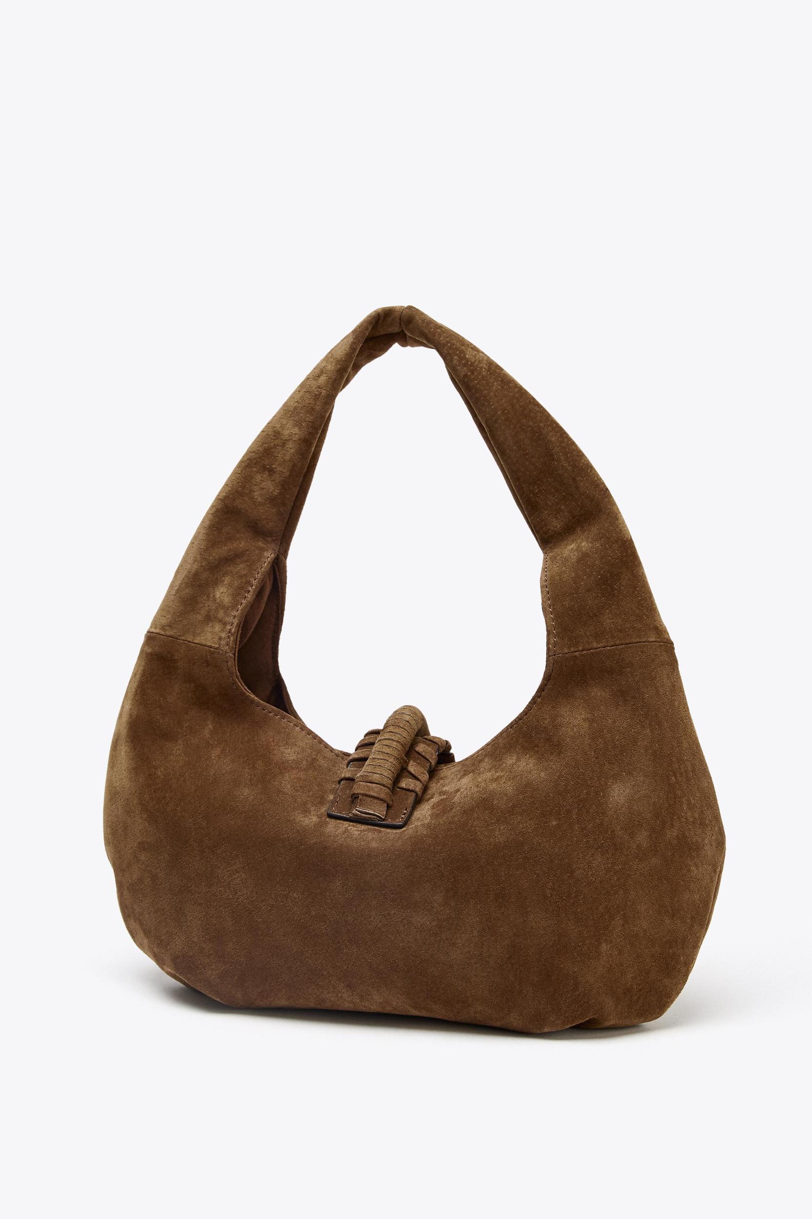 FRINGED SPLIT LEATHER SHOULDER BAG Product Image