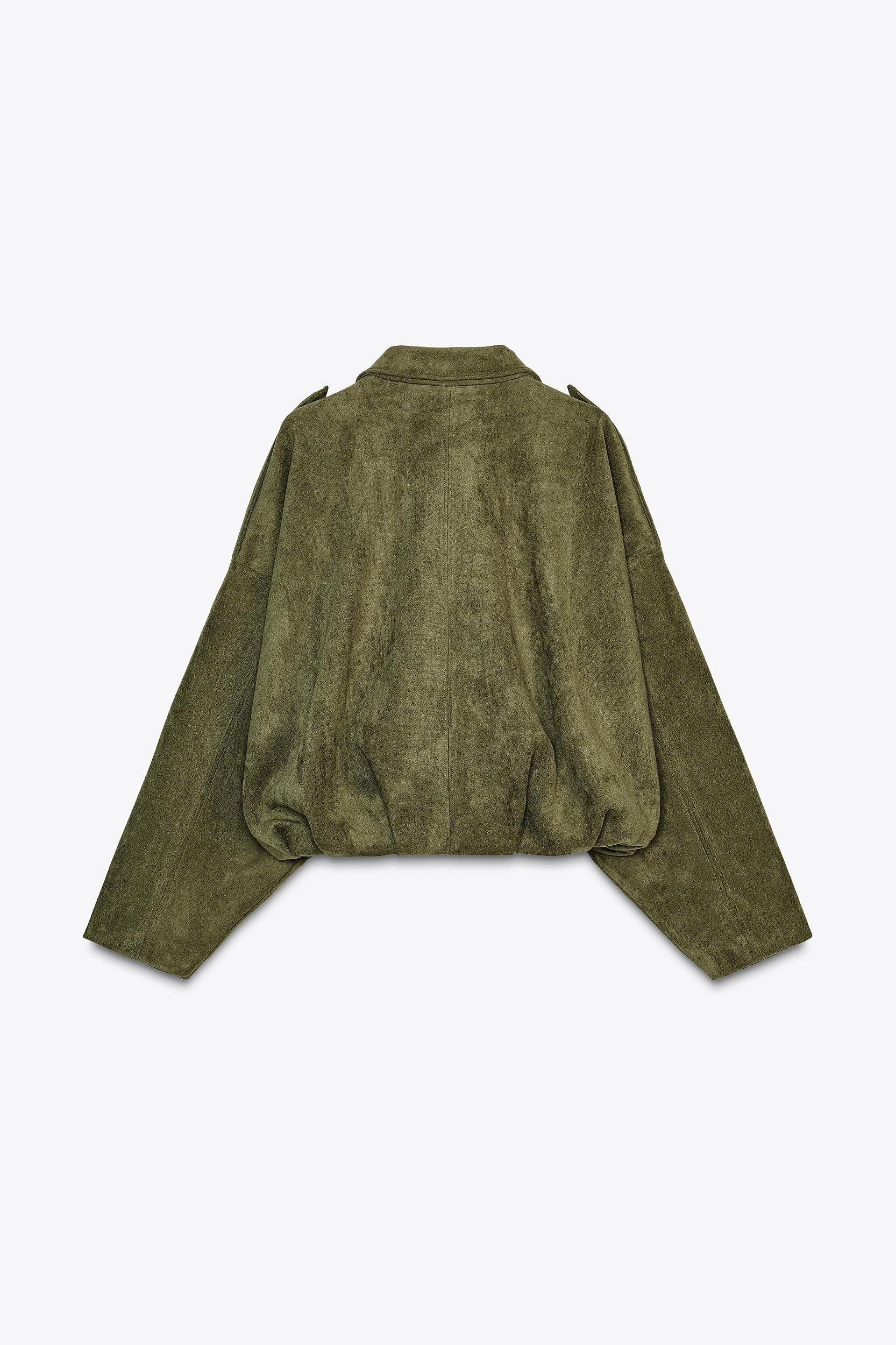 FAUX SUEDE BOMBER JACKET Product Image