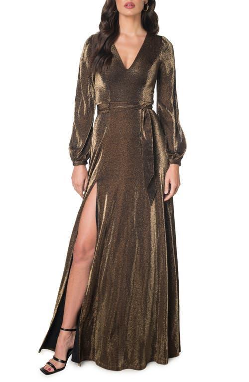 Womens Eris Shimmer Slit Maxi Dress Product Image