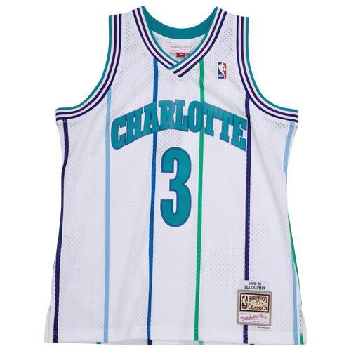 Men's Mitchell & Ness Rex Chapman White Charlotte Hornets 1988-89 Hardwood Classics Swingman Jersey, Size: Medium, Chr White Product Image