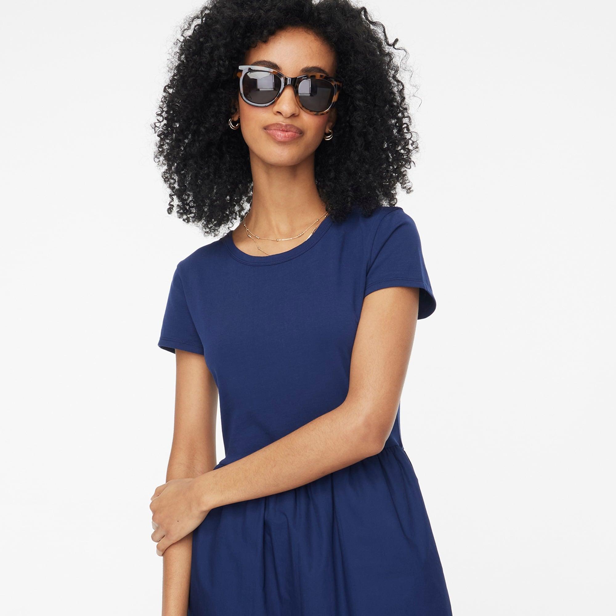 Short-sleeve knit mixy dress Product Image