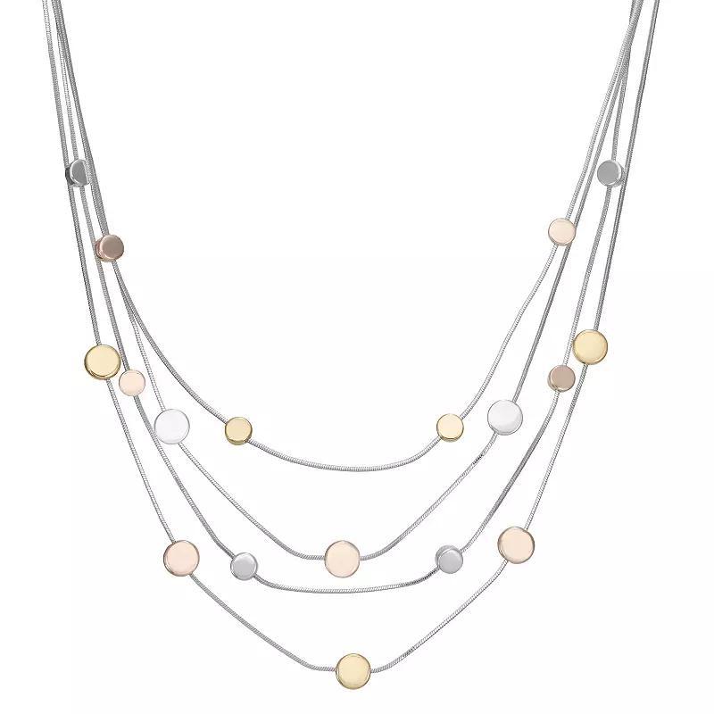 Napier Medallion Station Multi-Strand Necklace, Women's, Tone Product Image