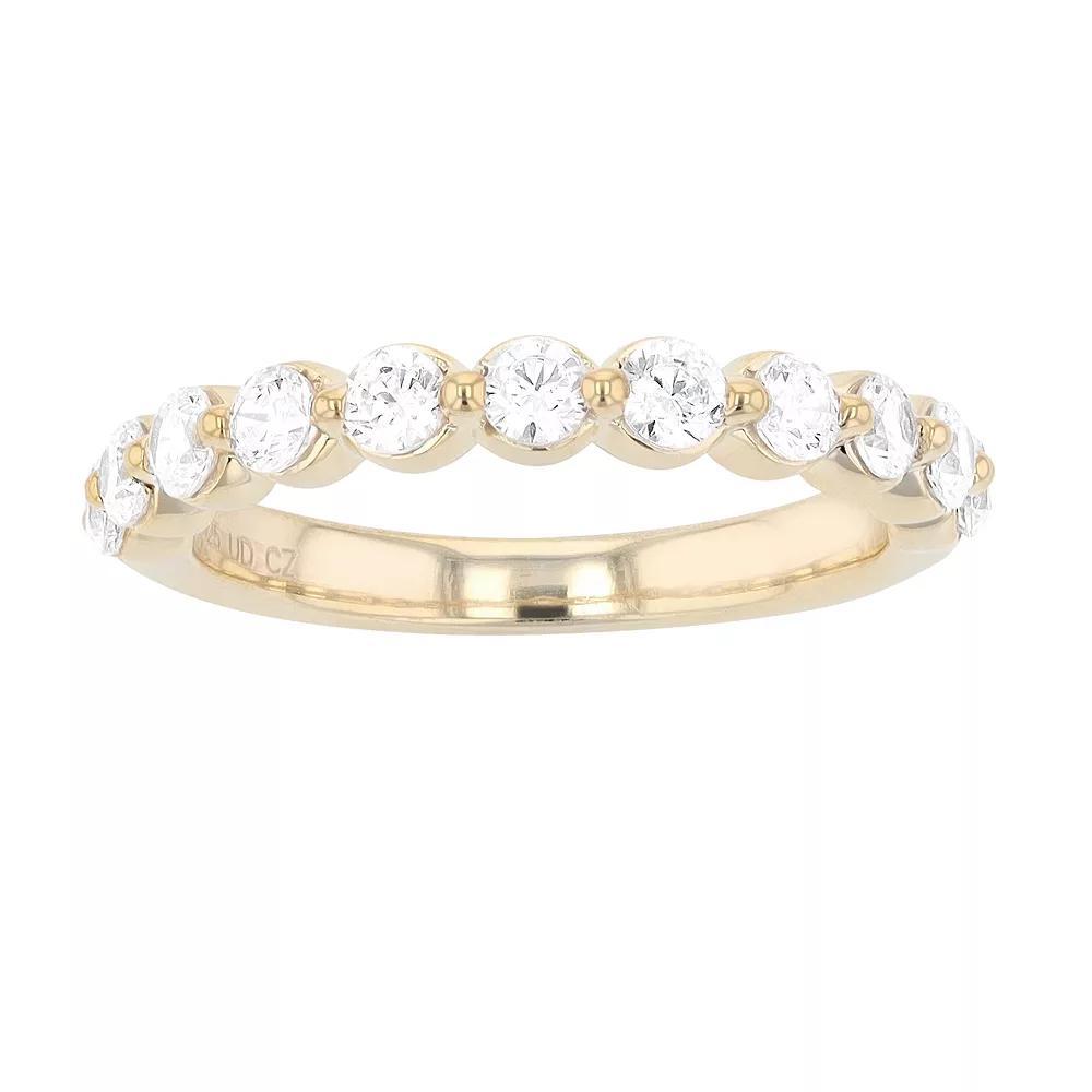 Diamond Brilliance 14K Gold 1 Carat T.W. Lab-Grown Diamond Floating Wedding Band, Womens Yellow Gold Product Image