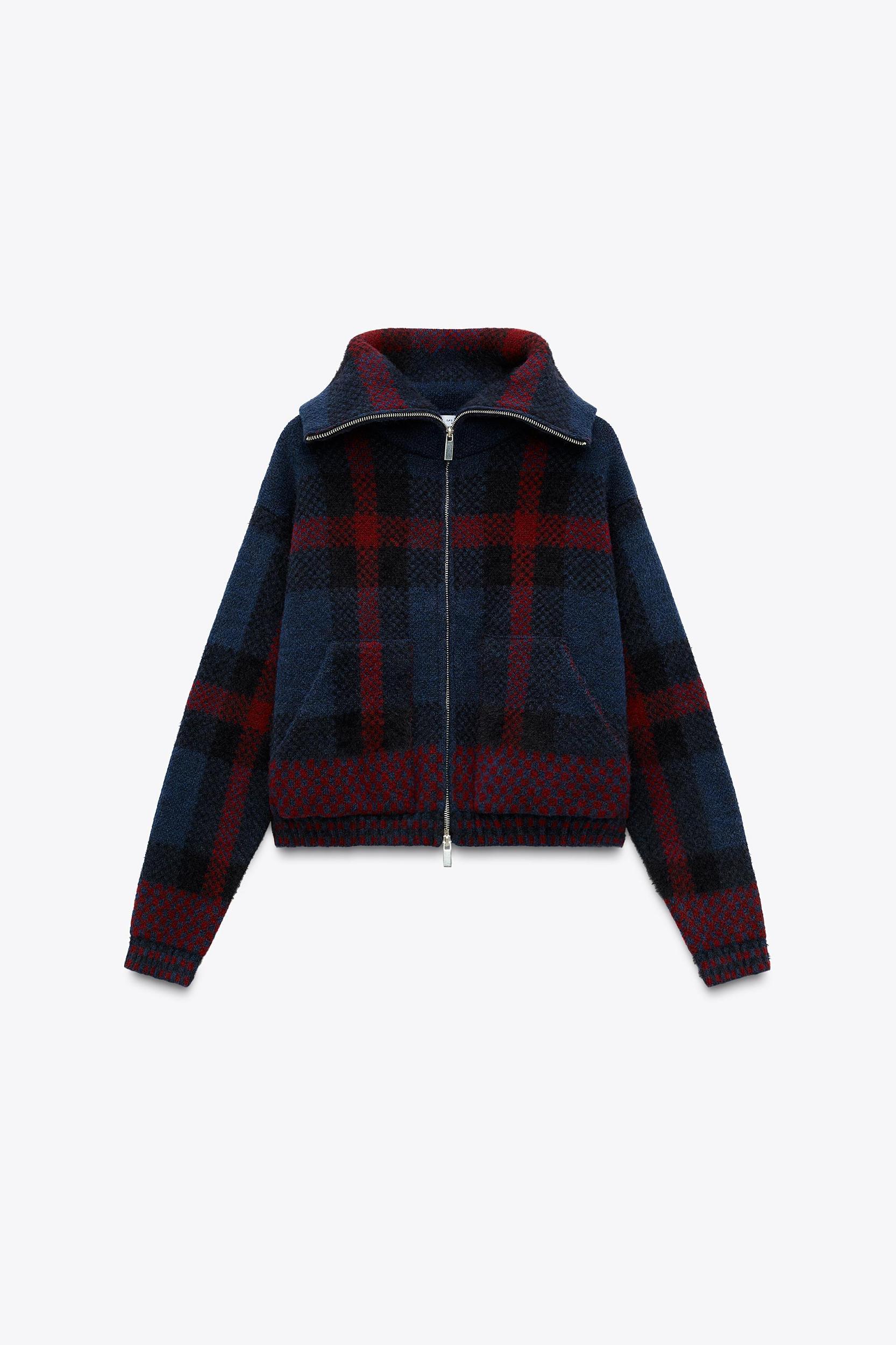 PLAID KNIT JACKET Product Image
