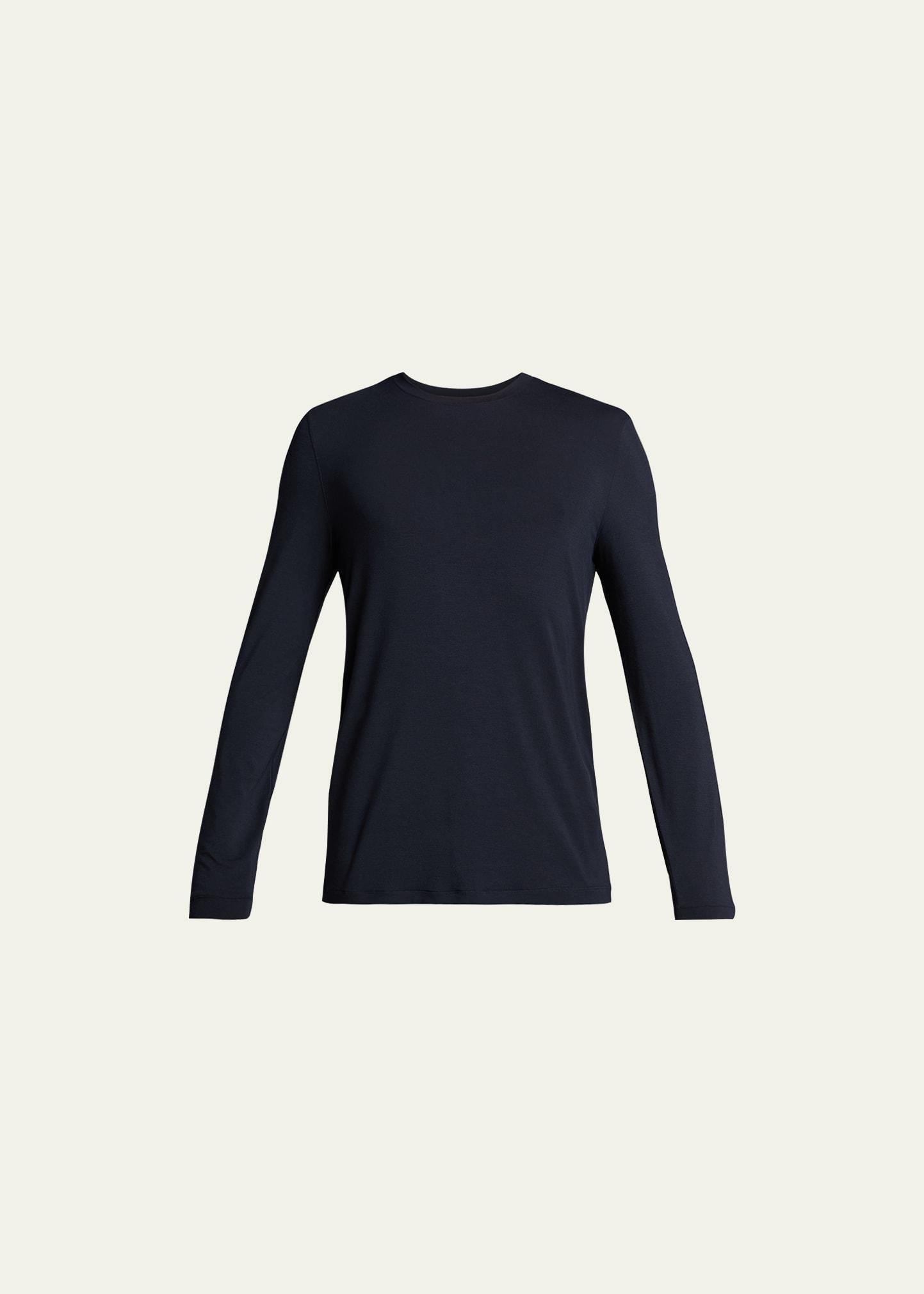 Mens Cotton Long-Sleeve Crewneck T-Shirt Product Image