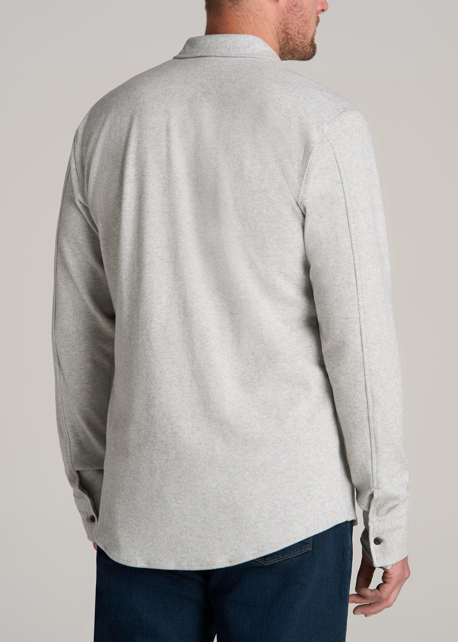 Stretch Flannel Button Tall Men's Shirt in True Navy Product Image