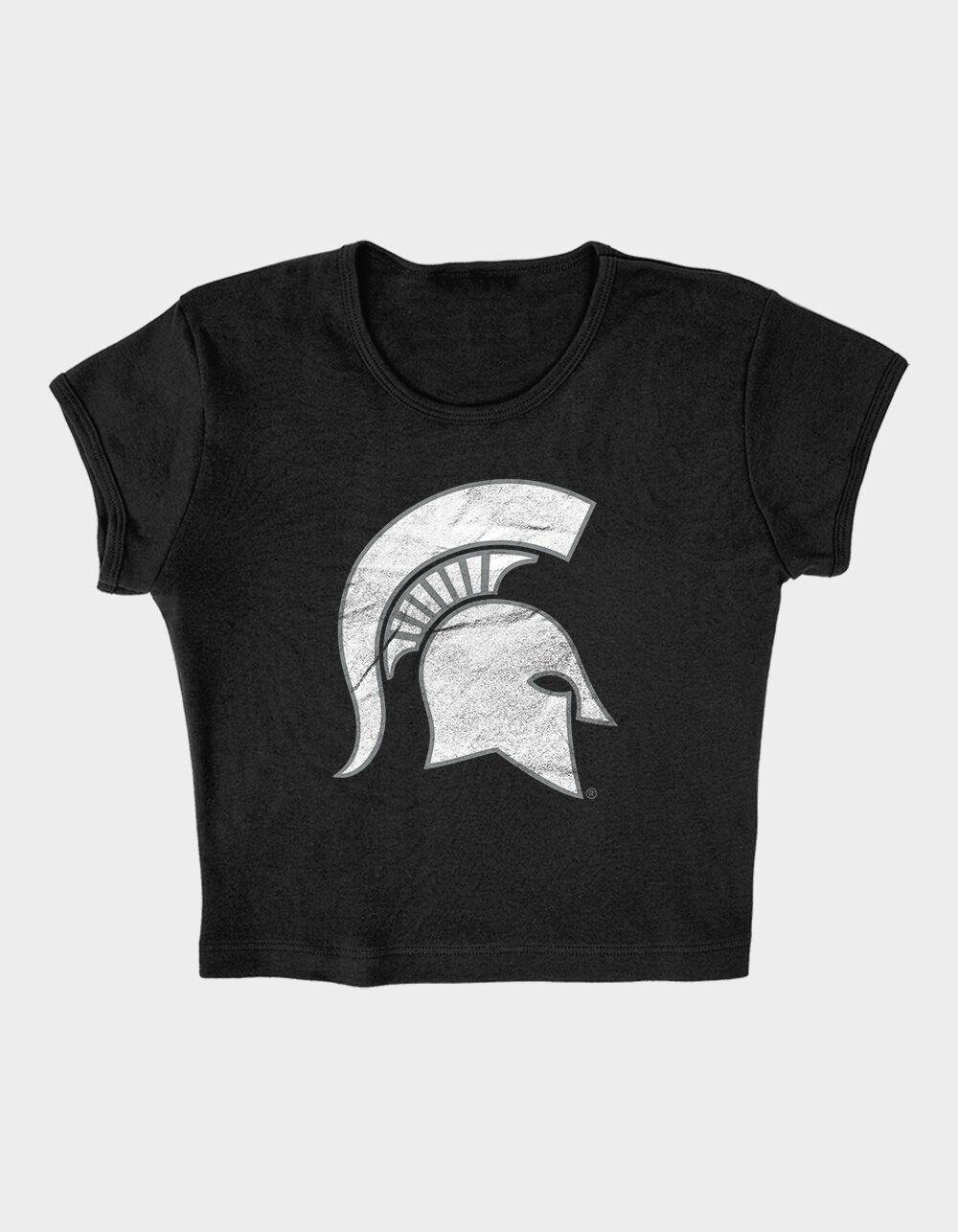 MICHIGAN STATE UNIVERSITY Distressed Primary Logo Womens Baby Rib Tee Product Image