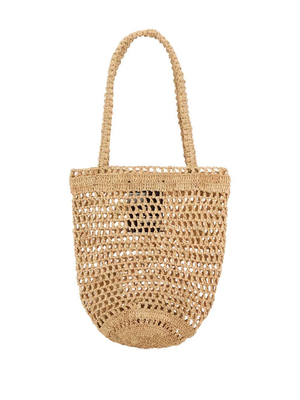 small Summer Banana raffia tote bag Product Image