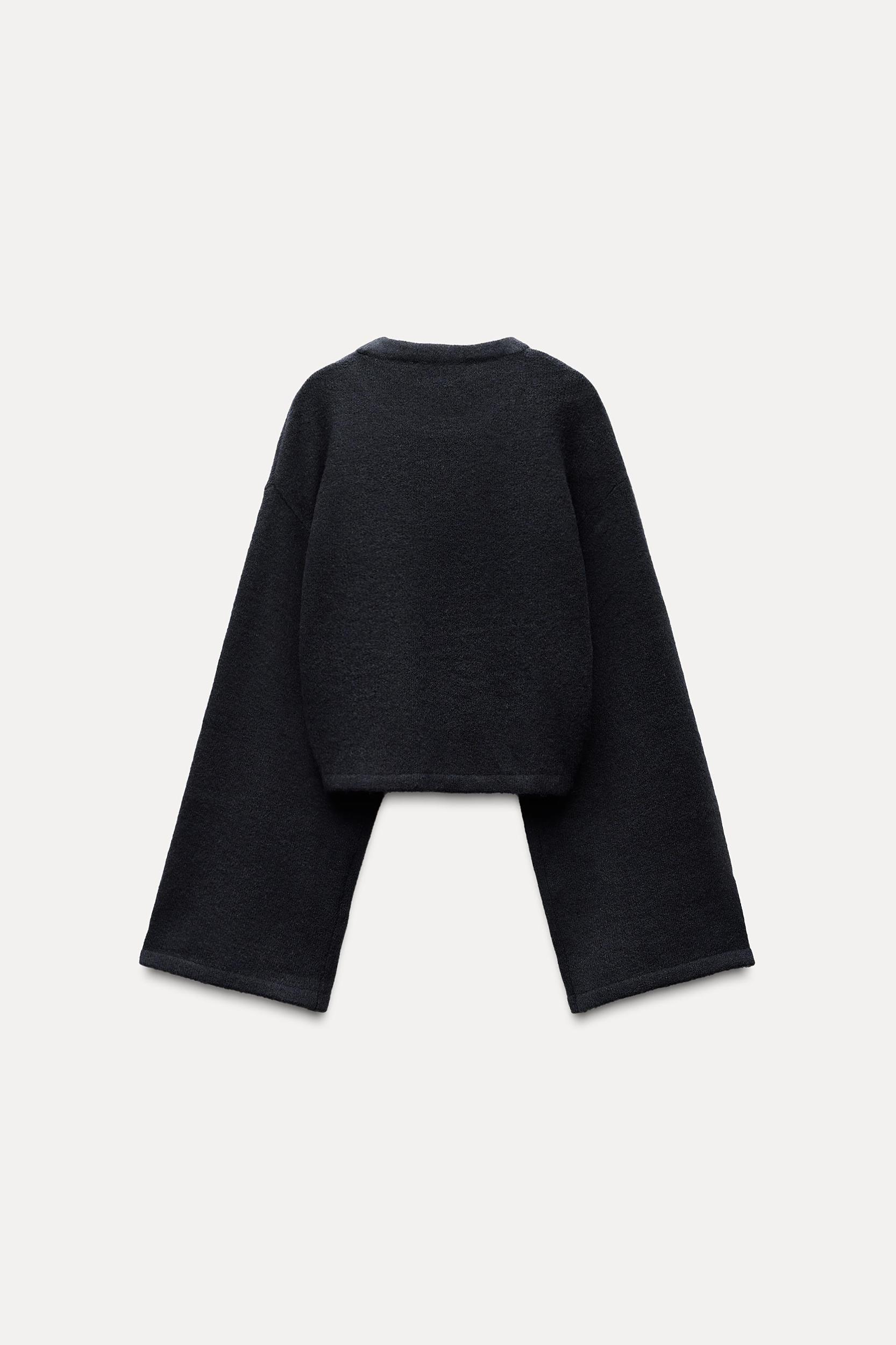 KNIT SWEATER WITH METALLIC APPLIQUÉ Product Image