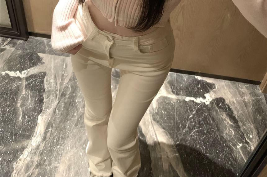 Plain Hood Crop Zip Cardigan / Square Neck Plain Cutout Padded Crop Tank Top Product Image