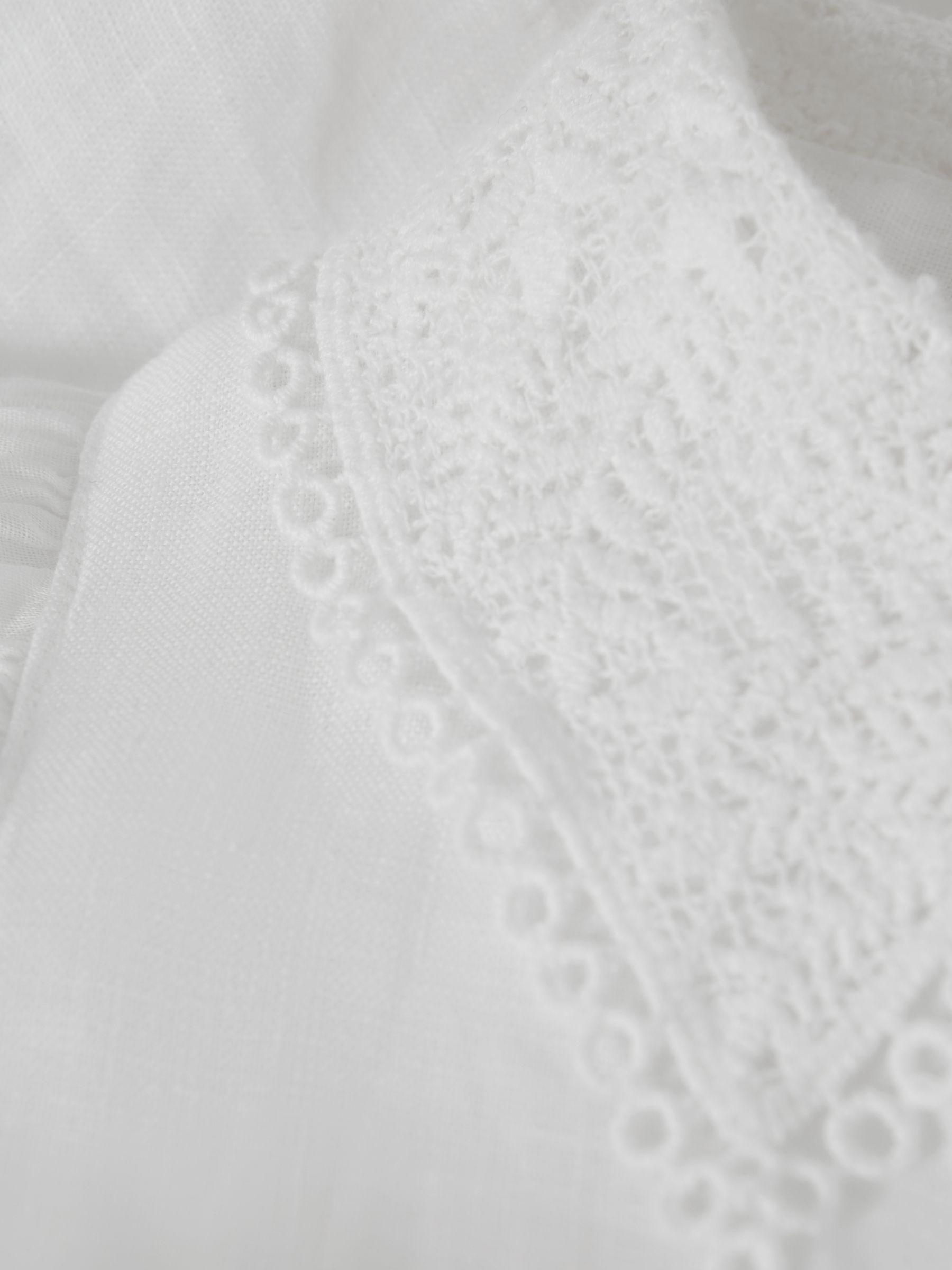 Joslin Linen Blouson Sleeve Maxi Dress in White Product Image