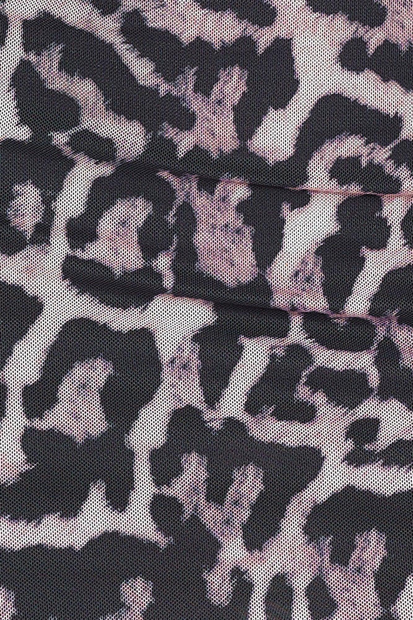 Not My Words Mesh Mini Skirt Leopard Product Image