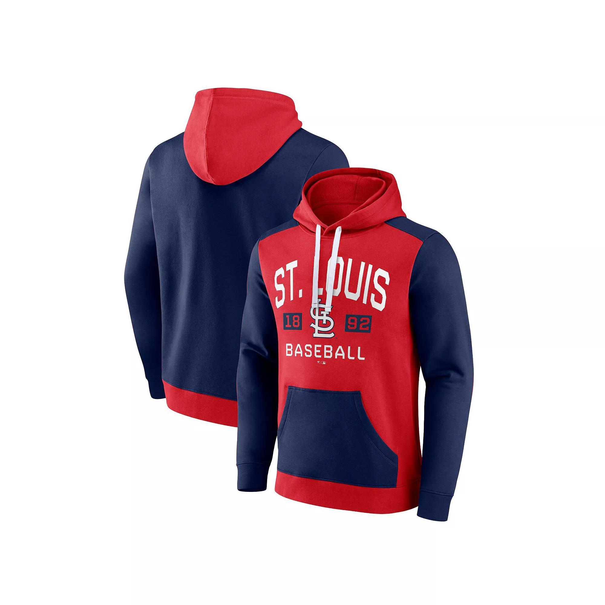 Men's Fanatics Branded Red/Navy St. Louis Cardinals Chip In Team Pullover Hoodie, Size: Small Product Image