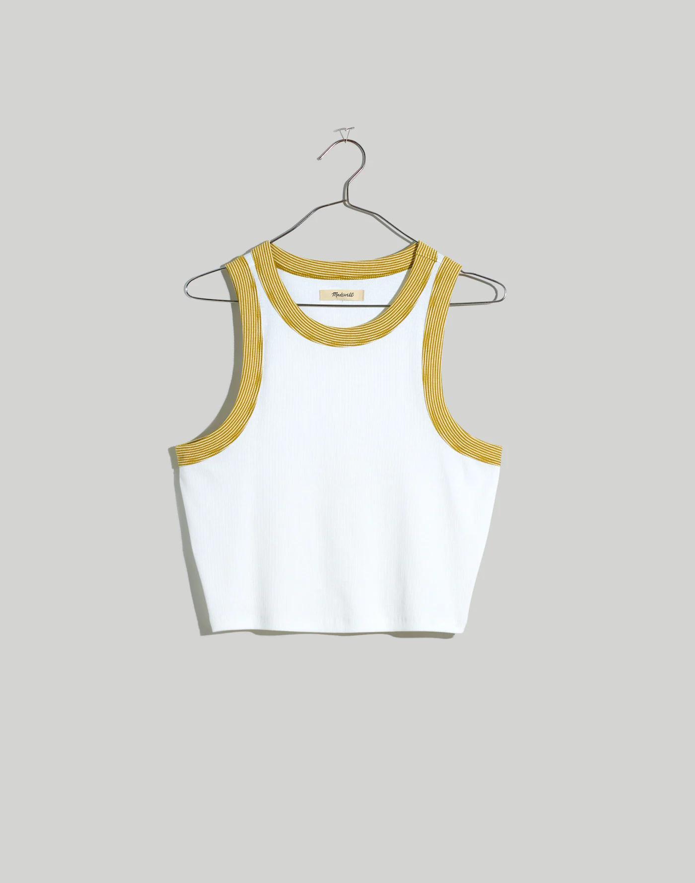 Supima® Rib Cutaway Crop Tank Product Image