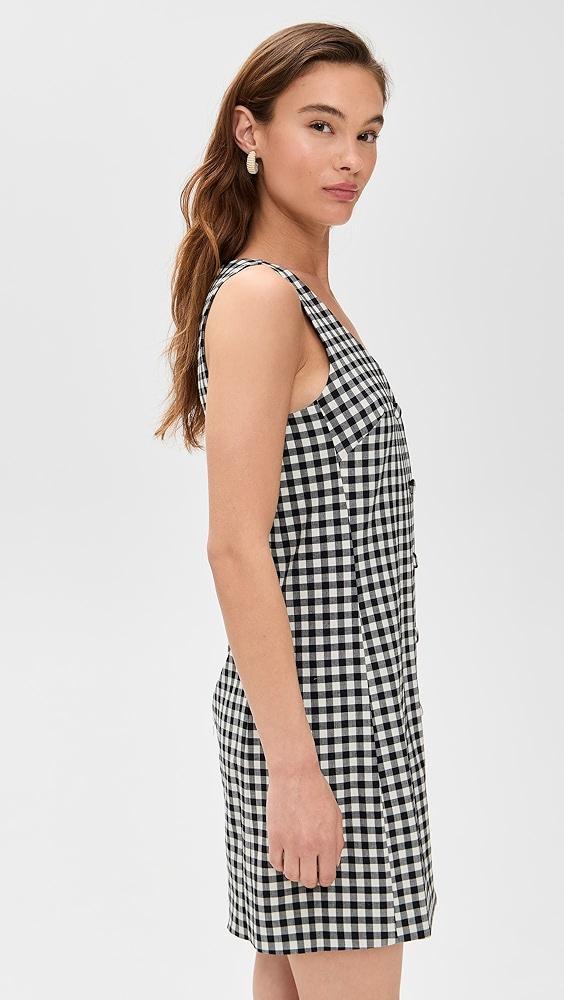 Madewell V-Neck Mini Vest Dress in Gingham | Shopbop Product Image