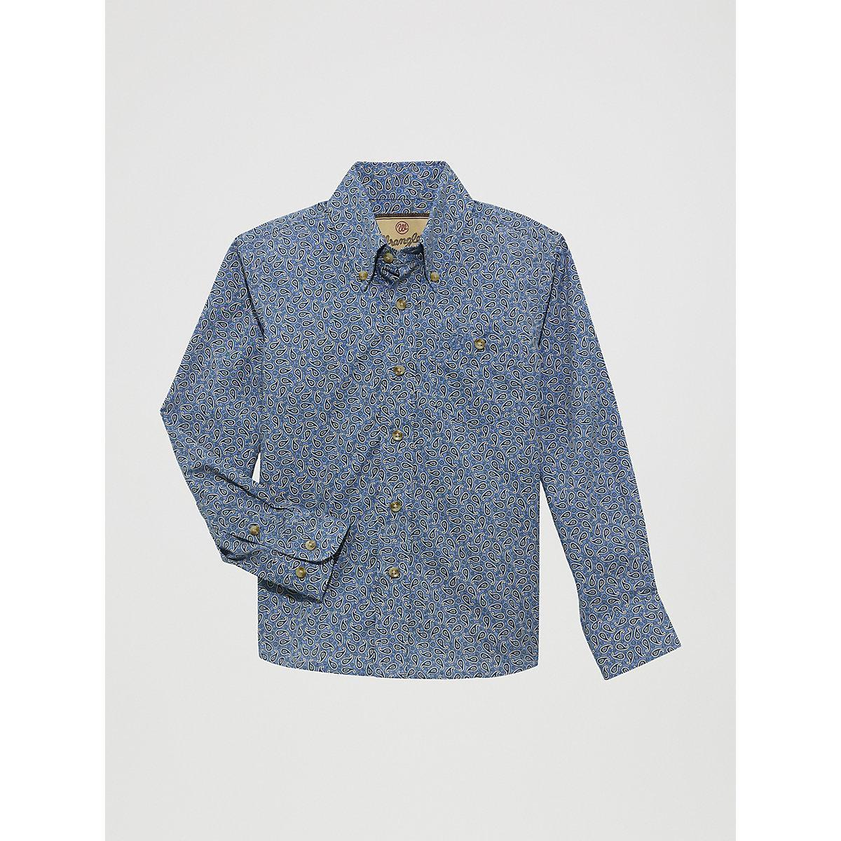 Boy's Wrangler® Bucking Cancer Western Snap Shirt Product Image