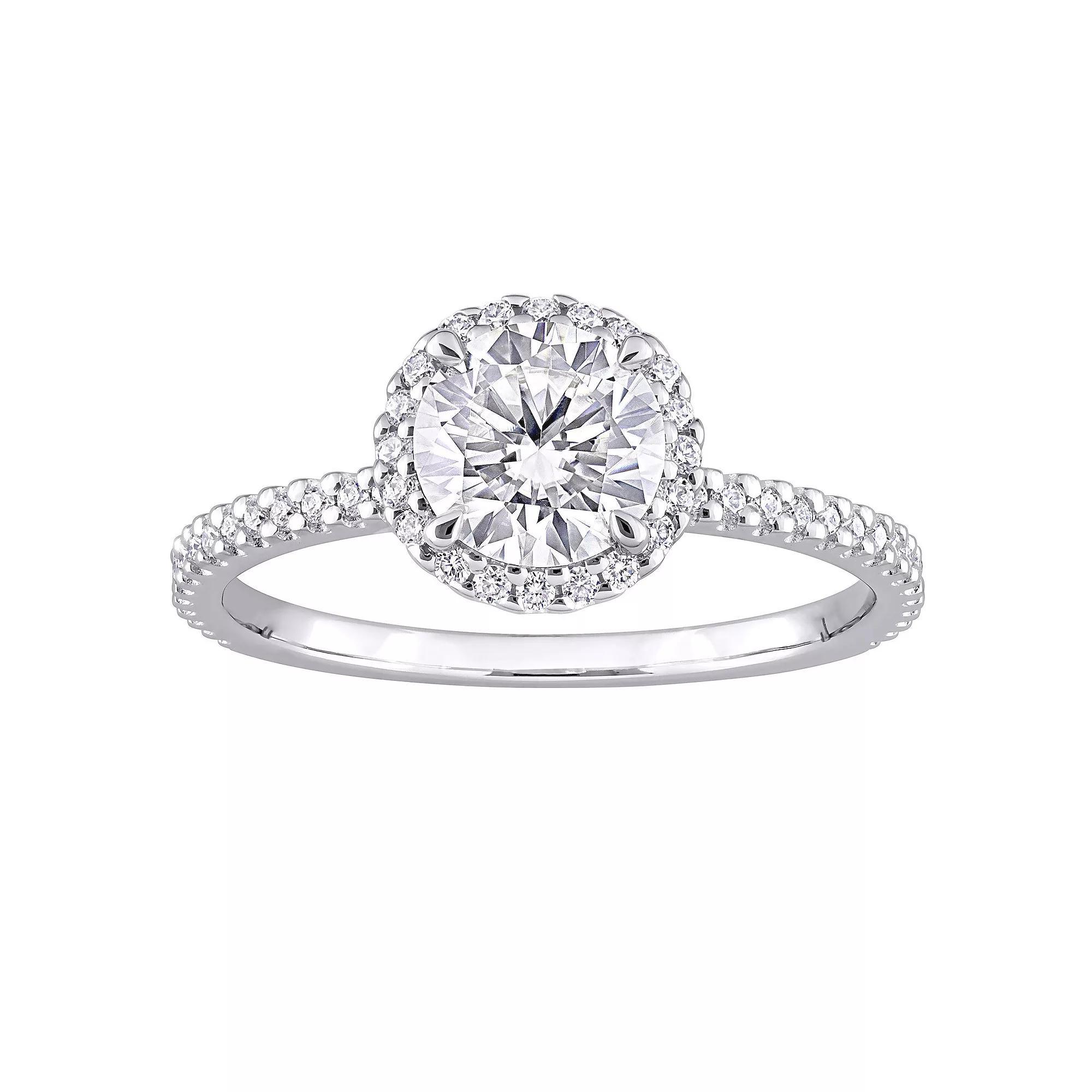 Stella Grace Sterling Silver Lab-Created Moissanite Halo Ring, Women's, Size: 8.50 Product Image