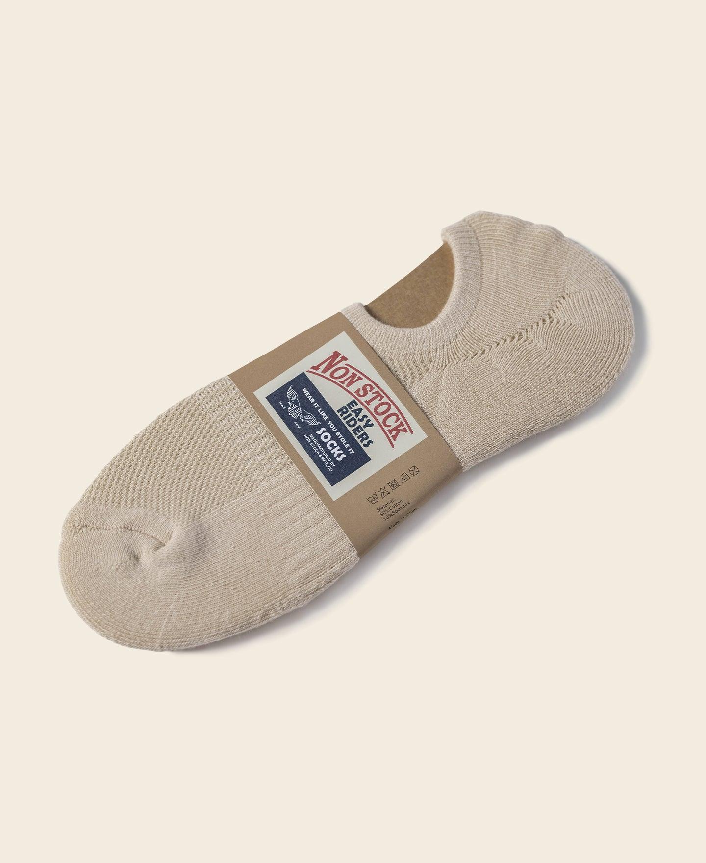 Colored Cotton No Show Socks - Navy Product Image