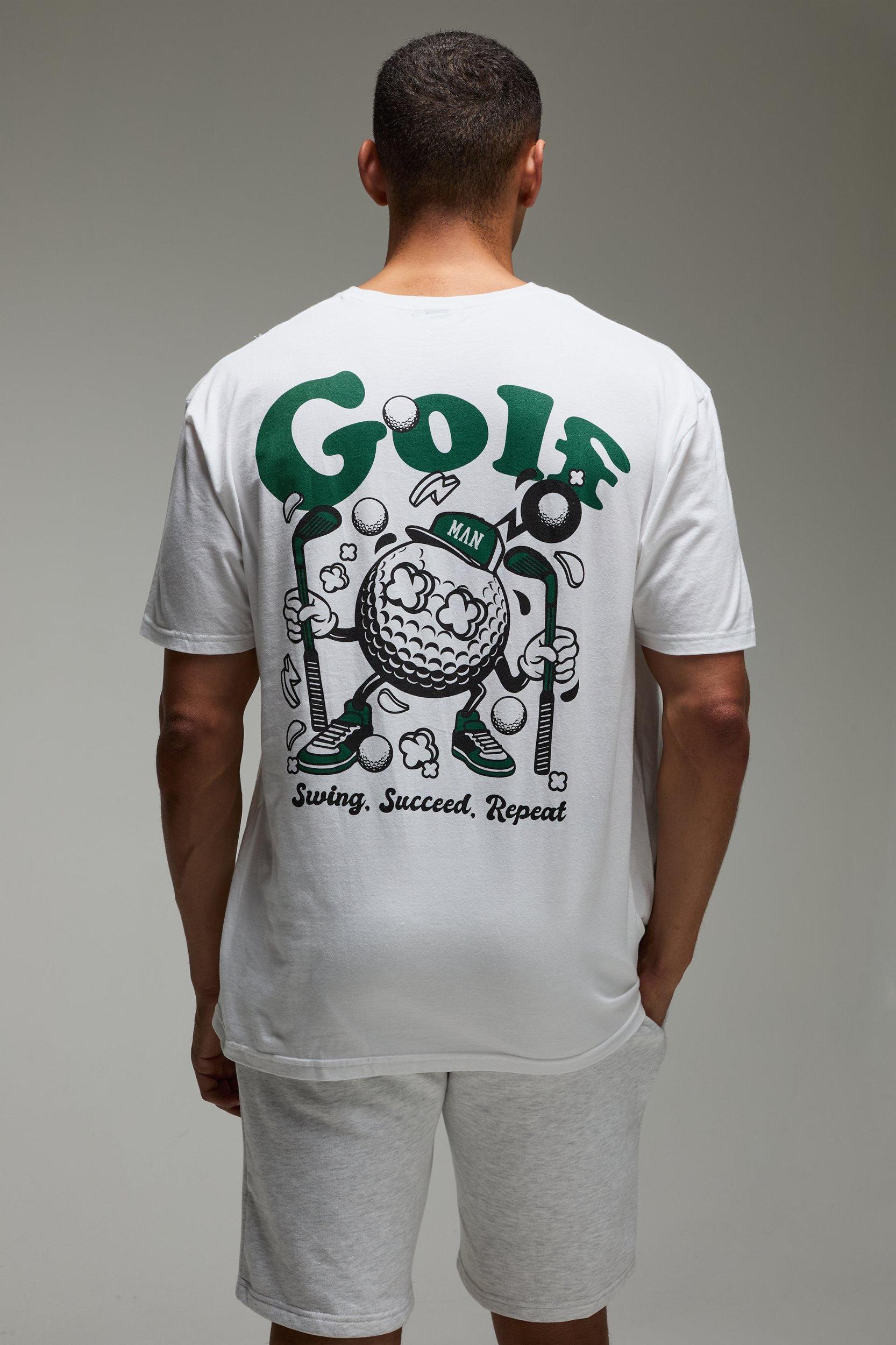 Man Active Golf Oversized T-shirt | boohooMAN USA Product Image