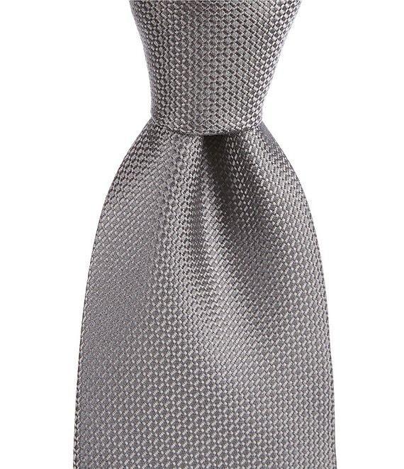 Hickey Freeman Solid Textured 3#double; Woven Silk Tie Product Image