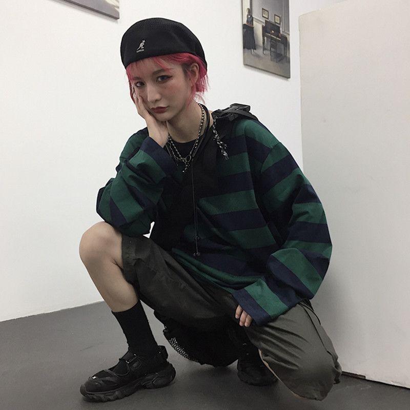 Long-Sleeve Striped T-Shirt Product Image
