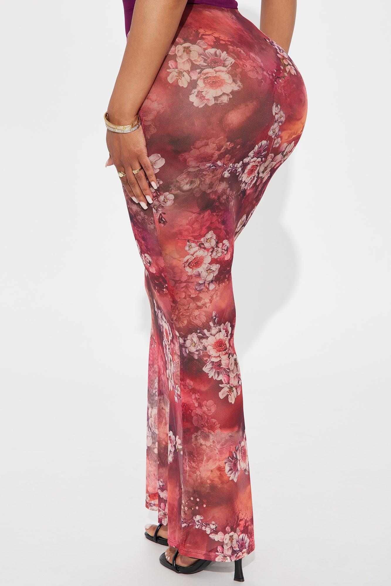 Harlowe Floral Maxi Skirt - Red/combo Product Image