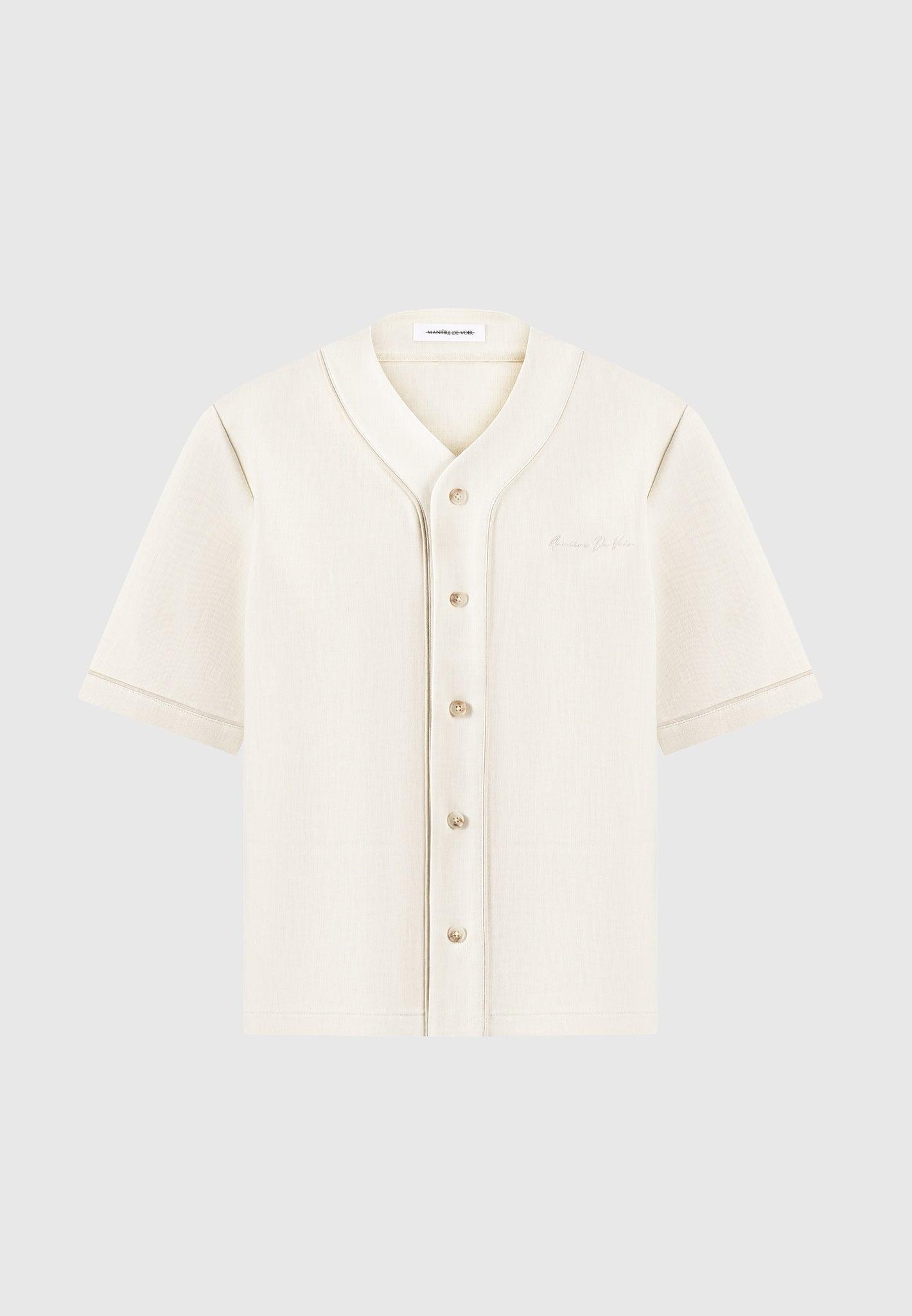 Signature Boxy Baseball Shirt - Beige Male Product Image