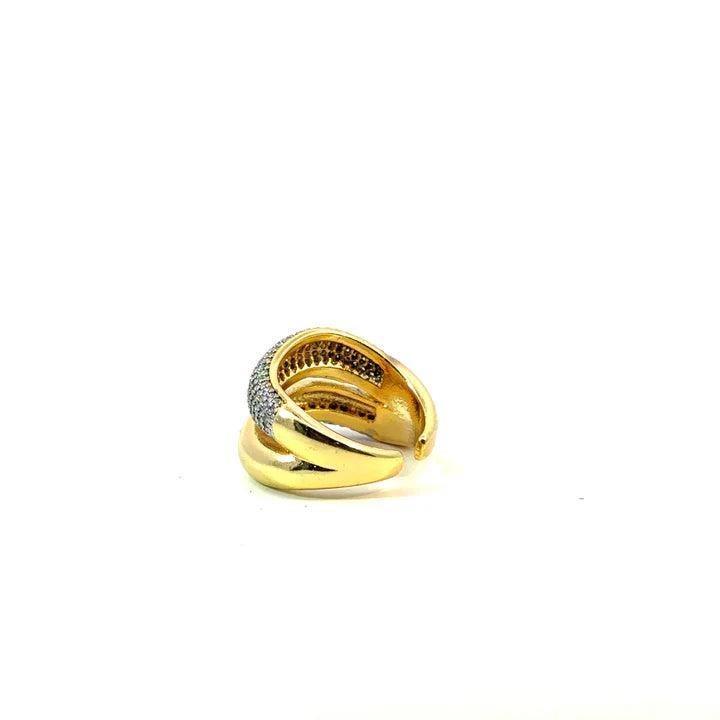 Two Wave Ring | Gold Brass Product Image