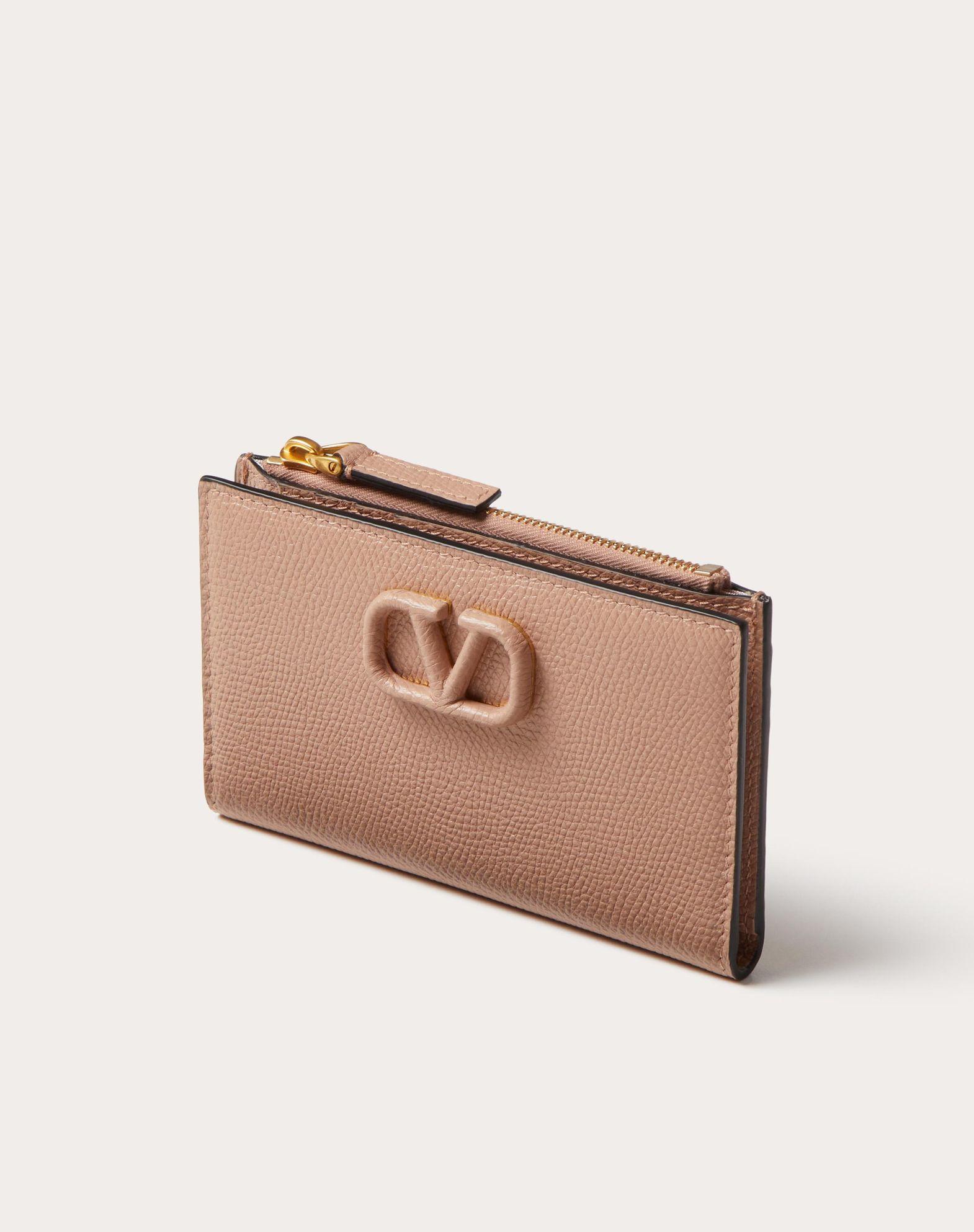 Vlogo Signature Grainy Calfskin Cardholder Wth Zipper Product Image