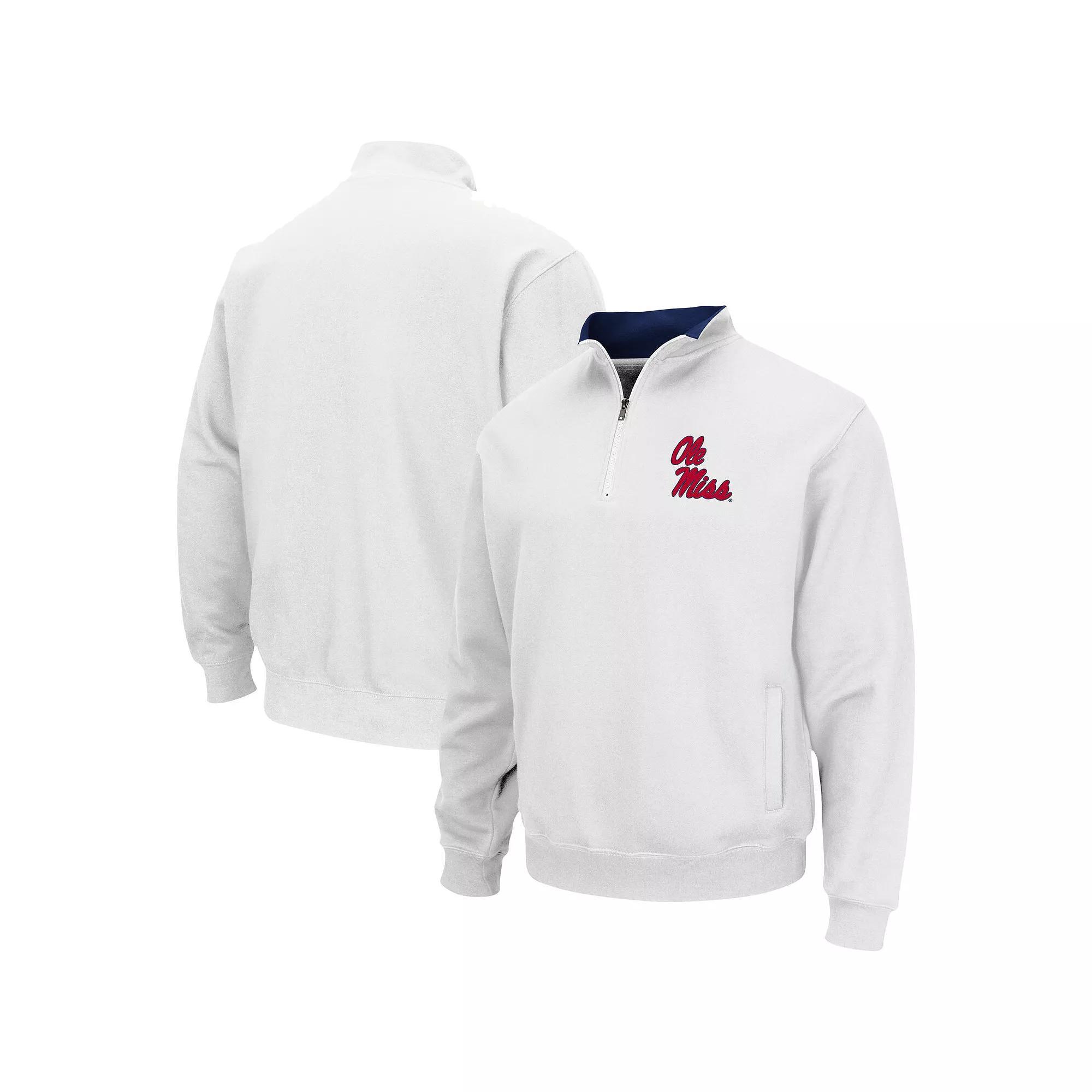 Men's Colosseum White Ole Miss Rebels Tortugas Team Logo Quarter-Zip Jacket, Size: 3XL Product Image