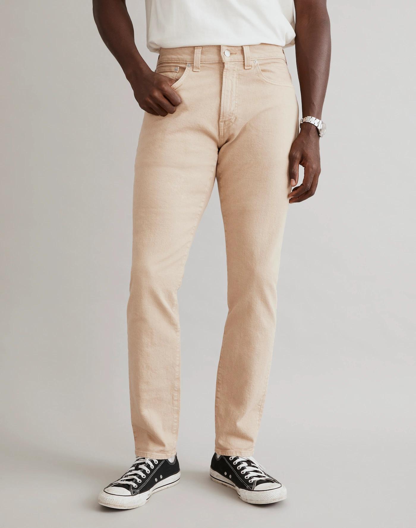 Garment-Dyed Athletic Slim Jeans Product Image