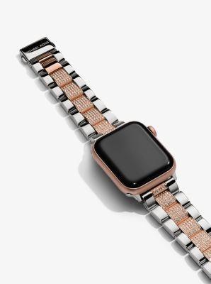 Michael Kors Womens Two-Tone Stainless Steel 3840mm Apple Watch Strap Product Image
