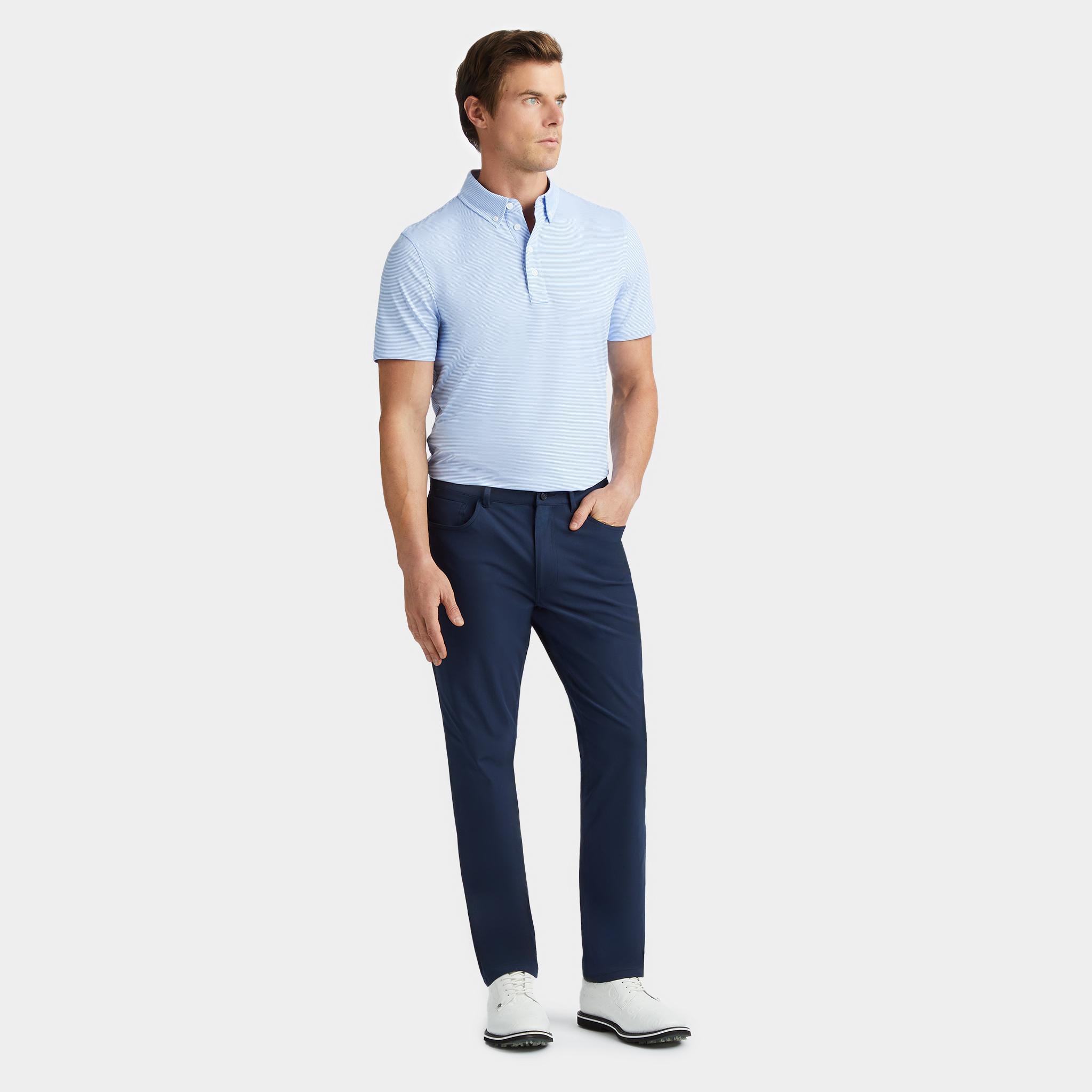 FEEDER STRIPE TECH JERSEY BUTTON DOWN COLLAR POLO Product Image