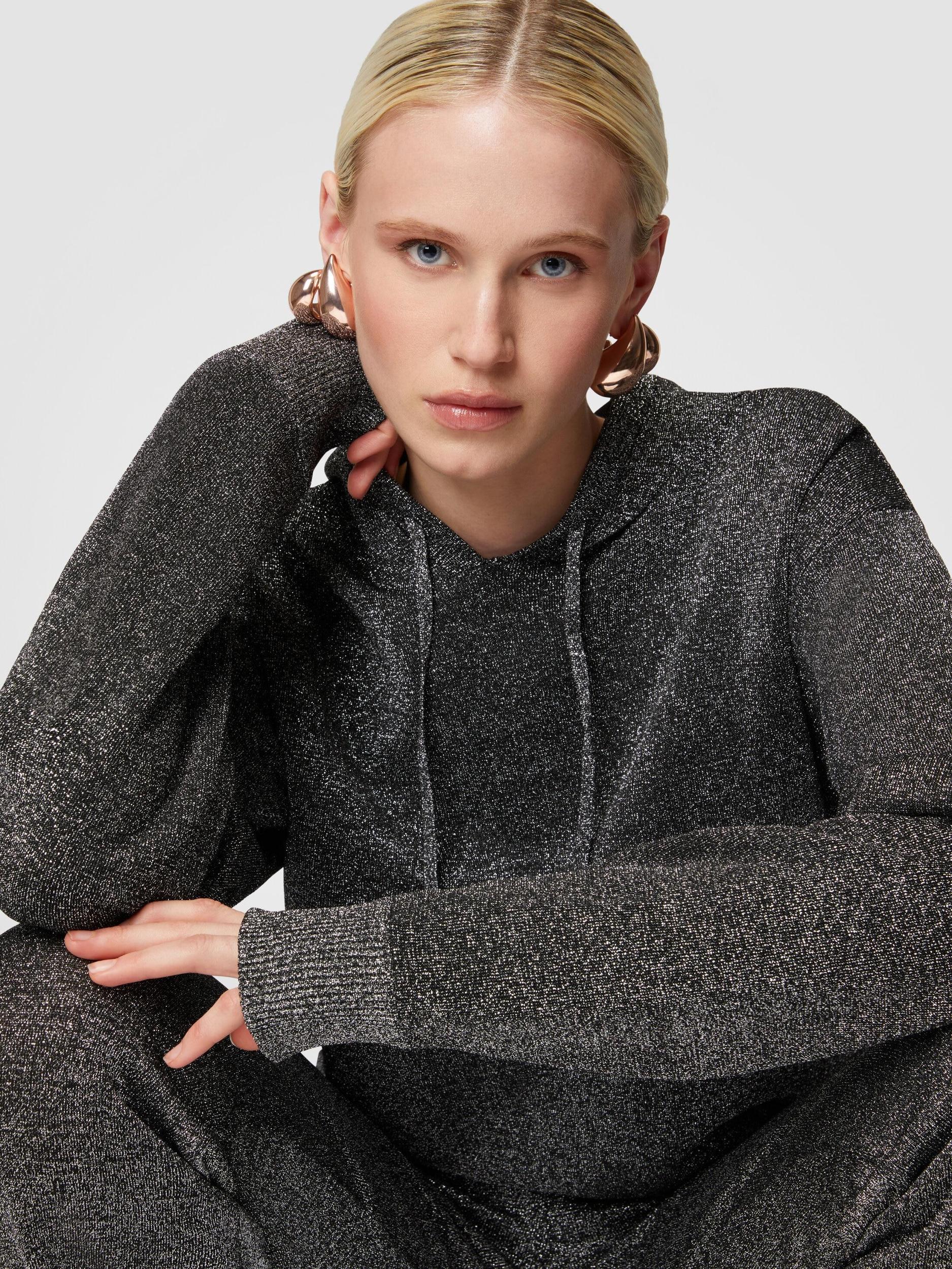Glitter effect viscose hoodie Product Image