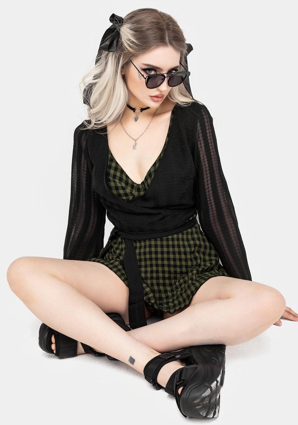 Terra Gingham Peplum Skirted Swimsuit Product Image