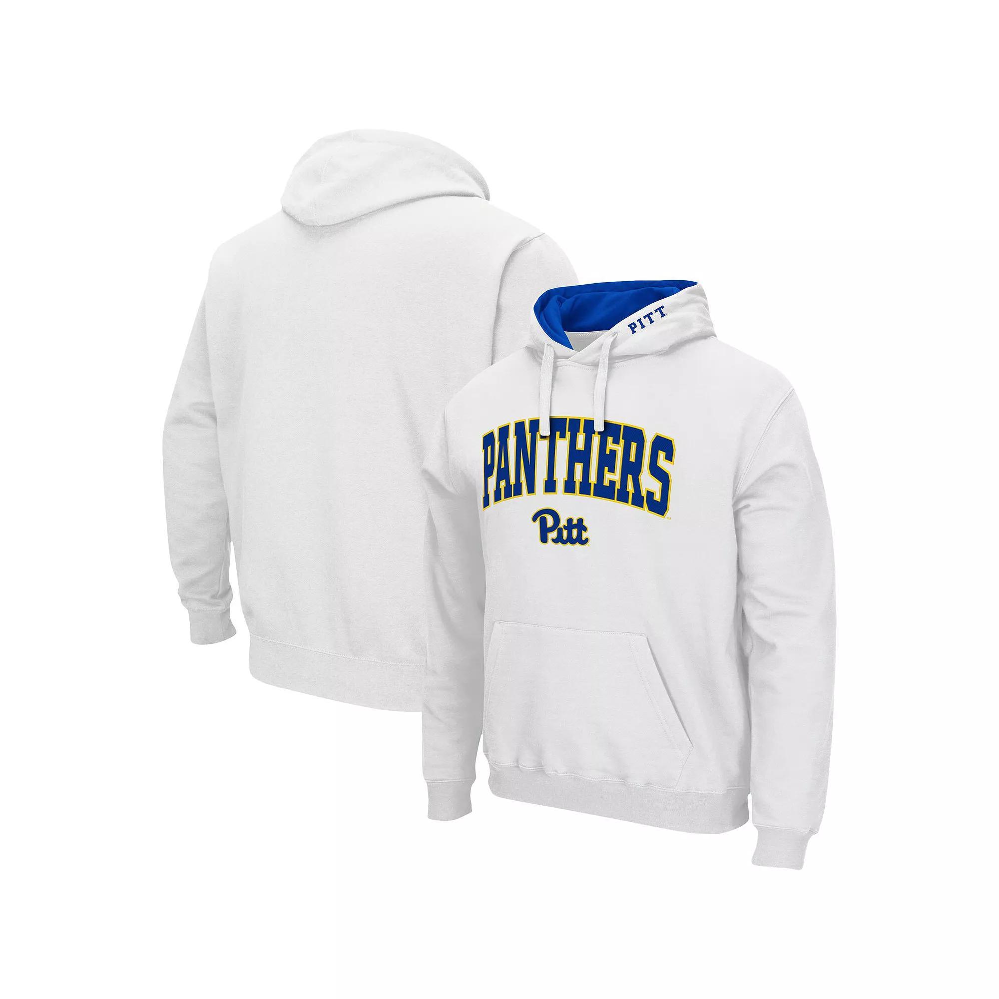 Men's Colosseum White Pitt Panthers Arch & Logo 3.0 Pullover Hoodie, Size: XL Product Image