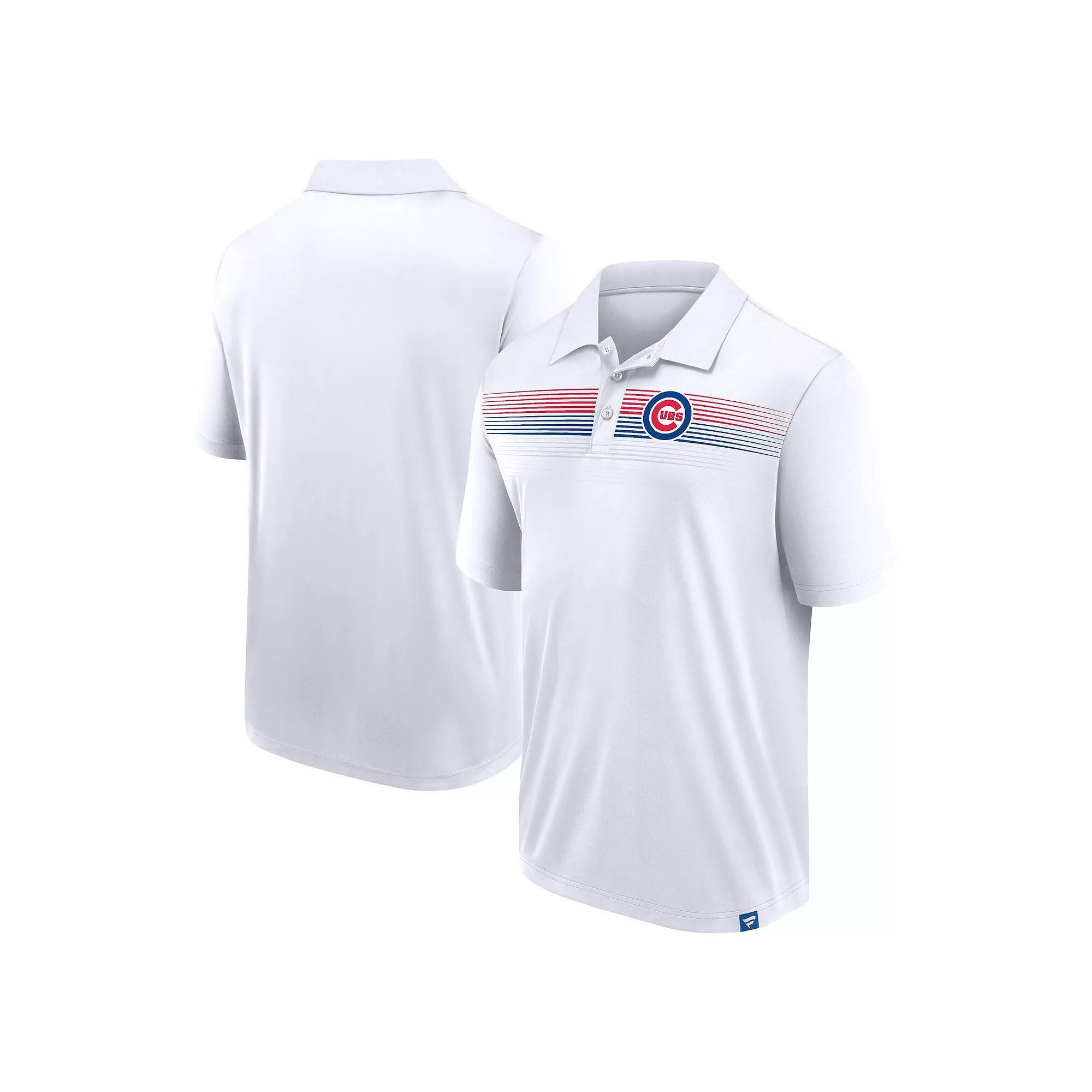 Men's Fanatics White Chicago Cubs Victory For Us Interlock Polo, Size: Small Product Image